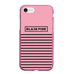 Чехол iPhone 7/8 матовый Black Pink: Black Stripes