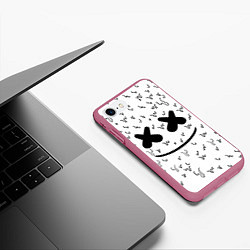 Чехол iPhone 7/8 матовый Marshmello: Liquid Face, цвет: 3D-малиновый — фото 2