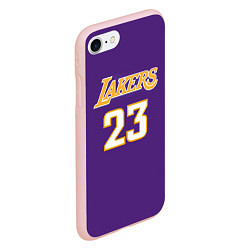 Чехол iPhone 7/8 матовый NBA Lakers 23, цвет: 3D-светло-розовый — фото 2