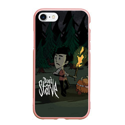 Чехол iPhone 7/8 матовый Don't Starve: Night Forrest, цвет: 3D-светло-розовый