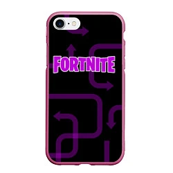 Чехол iPhone 7/8 матовый Fortnite: Violet Edition, цвет: 3D-малиновый