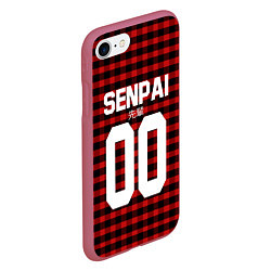 Чехол iPhone 7/8 матовый Senpai 00: Red Grid, цвет: 3D-малиновый — фото 2