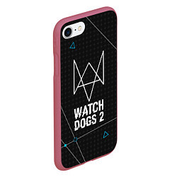 Чехол iPhone 7/8 матовый Watch Dogs 2: Tech Geometry, цвет: 3D-малиновый — фото 2