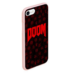 Чехол iPhone 7/8 матовый DOOM: Hellish signs, цвет: 3D-светло-розовый — фото 2