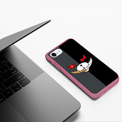 Чехол iPhone 7/8 матовый KUROKUMA x MONOKUMA, цвет: 3D-малиновый — фото 2