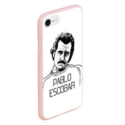 Чехол iPhone 7/8 матовый Pablo Escobar, цвет: 3D-светло-розовый — фото 2