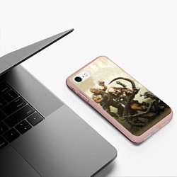 Чехол iPhone 7/8 матовый Ярость хищника, цвет: 3D-светло-розовый — фото 2