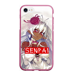 Чехол iPhone 7/8 матовый Senpai: White Girl, цвет: 3D-малиновый