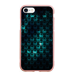 Чехол iPhone 7/8 матовый TES: Blue Pattern, цвет: 3D-светло-розовый