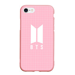 Чехол iPhone 7/8 матовый BTS: Pink Grid