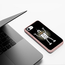 Чехол iPhone 7/8 матовый Kill All Humans, цвет: 3D-светло-розовый — фото 2