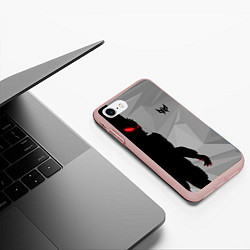 Чехол iPhone 7/8 матовый Силуэт хищника, цвет: 3D-светло-розовый — фото 2