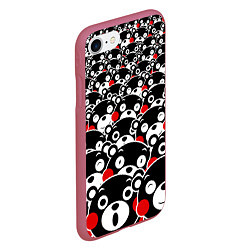Чехол iPhone 7/8 матовый Kumamons, цвет: 3D-малиновый — фото 2