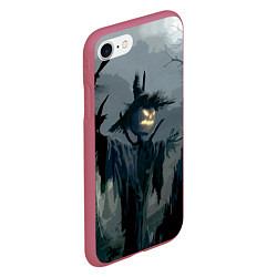 Чехол iPhone 7/8 матовый Halloween Scarecrow, цвет: 3D-малиновый — фото 2