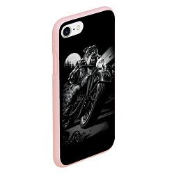 Чехол iPhone 7/8 матовый Бульдог-байкер, цвет: 3D-светло-розовый — фото 2