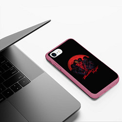 Чехол iPhone 7/8 матовый Michael Jackson: Thriller, цвет: 3D-малиновый — фото 2