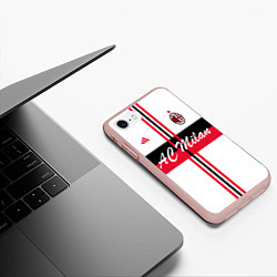Чехол iPhone 7/8 матовый AC Milan: White Form, цвет: 3D-светло-розовый — фото 2