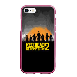 Чехол iPhone 7/8 матовый RDR 2: Grey Style, цвет: 3D-малиновый