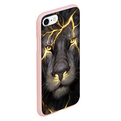 Чехол iPhone 7/8 матовый Лев с молнией, цвет: 3D-светло-розовый — фото 2