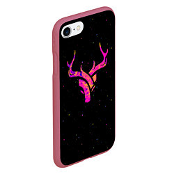 Чехол iPhone 7/8 матовый Neon Deer, цвет: 3D-малиновый — фото 2