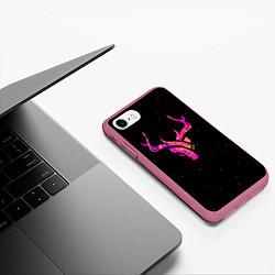 Чехол iPhone 7/8 матовый Neon Deer, цвет: 3D-малиновый — фото 2