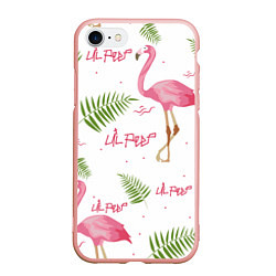 Чехол iPhone 7/8 матовый Lil Peep: Pink Flamingo, цвет: 3D-светло-розовый