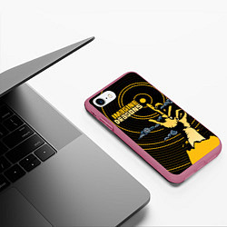 Чехол iPhone 7/8 матовый Imagine Dragons: Vinyl, цвет: 3D-малиновый — фото 2
