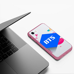 Чехол iPhone 7/8 матовый BTS Geometry, цвет: 3D-малиновый — фото 2