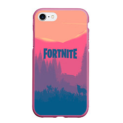 Чехол iPhone 7/8 матовый Fortnite: Pink Sunrise, цвет: 3D-малиновый