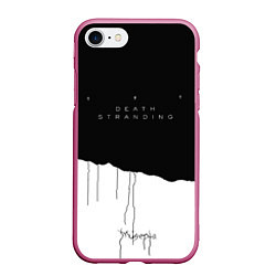 Чехол iPhone 7/8 матовый Death Stranding: Black & White, цвет: 3D-малиновый