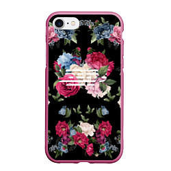 Чехол iPhone 7/8 матовый Big Bang: Flower Road, цвет: 3D-малиновый