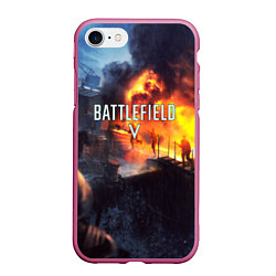 Чехол iPhone 7/8 матовый BATTLEFIELD V, цвет: 3D-малиновый