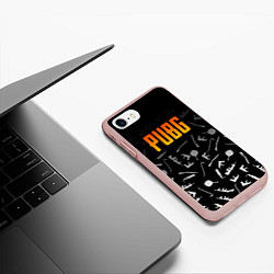 Чехол iPhone 7/8 матовый PUBG Master, цвет: 3D-светло-розовый — фото 2