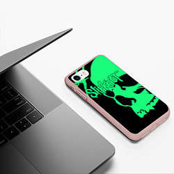 Чехол iPhone 7/8 матовый Slipknot: Acid Skull, цвет: 3D-светло-розовый — фото 2