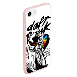 Чехол iPhone 7/8 матовый Daft Punk: Our work is never over, цвет: 3D-светло-розовый — фото 2