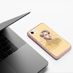 Чехол iPhone 7/8 матовый Park Jimin, цвет: 3D-светло-розовый — фото 2