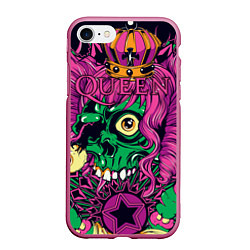 Чехол iPhone 7/8 матовый Queen Skull, цвет: 3D-малиновый