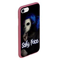Чехол iPhone 7/8 матовый Sally Face: Dark Mask, цвет: 3D-малиновый — фото 2