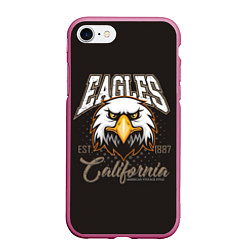 Чехол iPhone 7/8 матовый Eagles California, цвет: 3D-малиновый