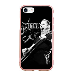 Чехол iPhone 7/8 матовый Metallica, цвет: 3D-светло-розовый