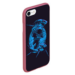 Чехол iPhone 7/8 матовый Dead Spaсe: Blue Style, цвет: 3D-малиновый — фото 2