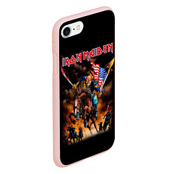 Чехол iPhone 7/8 матовый Iron Maiden: USA Warriors, цвет: 3D-светло-розовый — фото 2