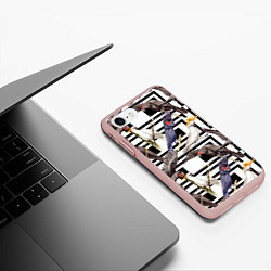 Чехол iPhone 7/8 матовый Попугаи Какаду, цвет: 3D-светло-розовый — фото 2