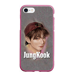 Чехол iPhone 7/8 матовый BTS JungKook, цвет: 3D-малиновый
