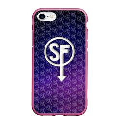 Чехол iPhone 7/8 матовый Sally Face: Violet SF, цвет: 3D-малиновый