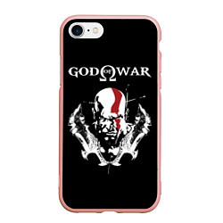 Чехол iPhone 7/8 матовый God of War: Kratos, цвет: 3D-светло-розовый