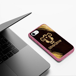 Чехол iPhone 7/8 матовый Black Clover, цвет: 3D-малиновый — фото 2
