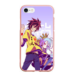 Чехол iPhone 7/8 матовый No Game No Life, цвет: 3D-светло-розовый