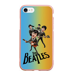 Чехол iPhone 7/8 матовый The Beatles - world legend, цвет: 3D-светло-розовый