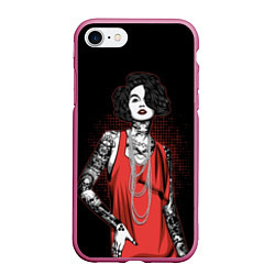 Чехол iPhone 7/8 матовый Девушка в красном платье